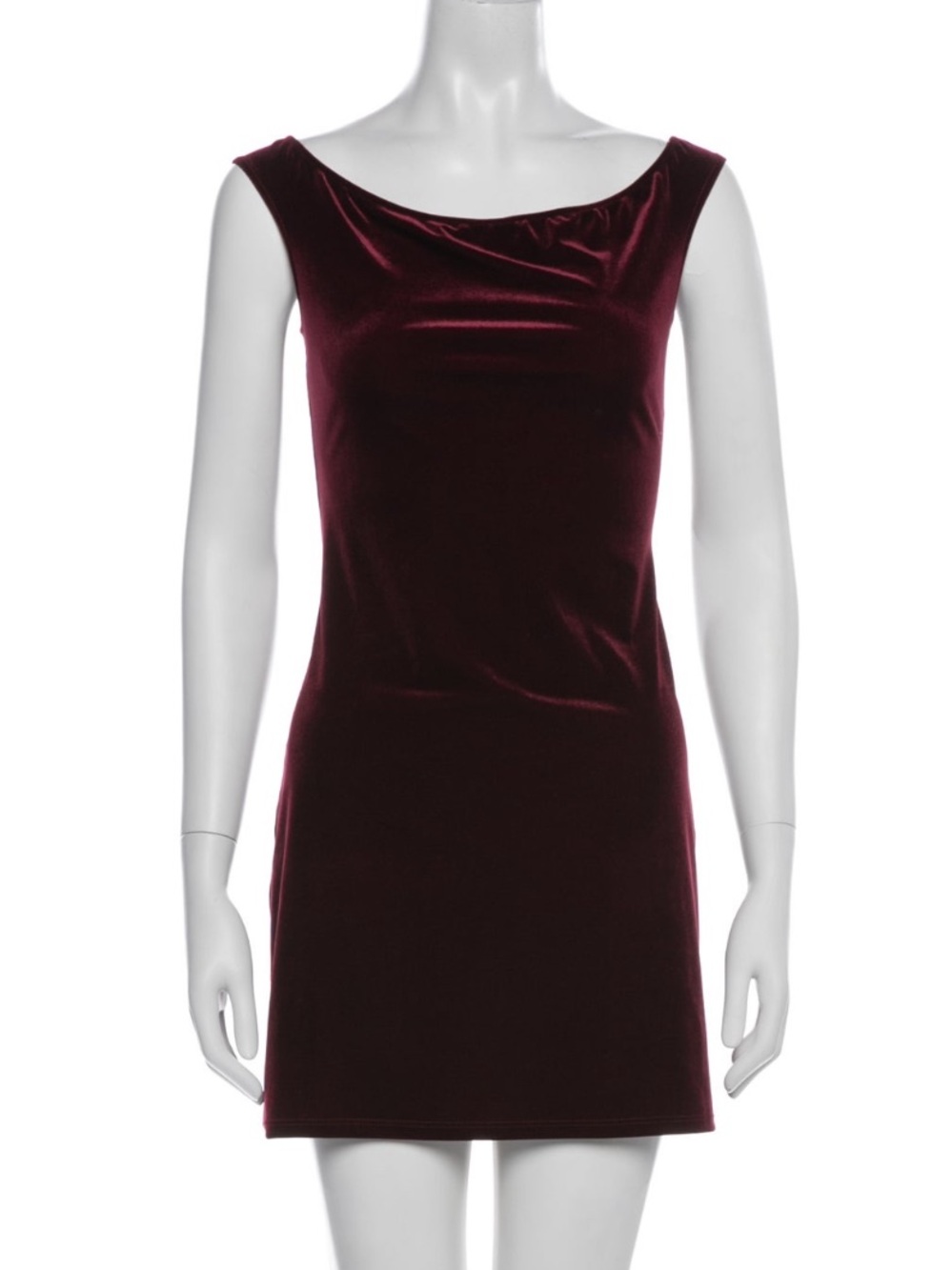 Reformation Velvet Cowl Mini Dress - Burgundy
